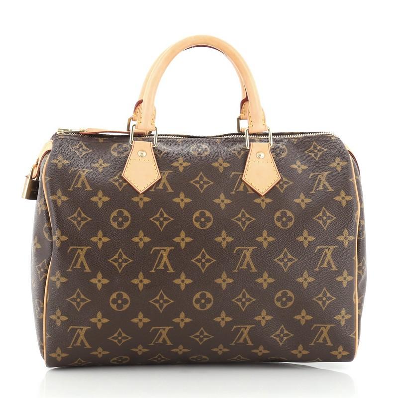 Brown Louis Vuitton Speedy Handbag Monogram Canvas 30