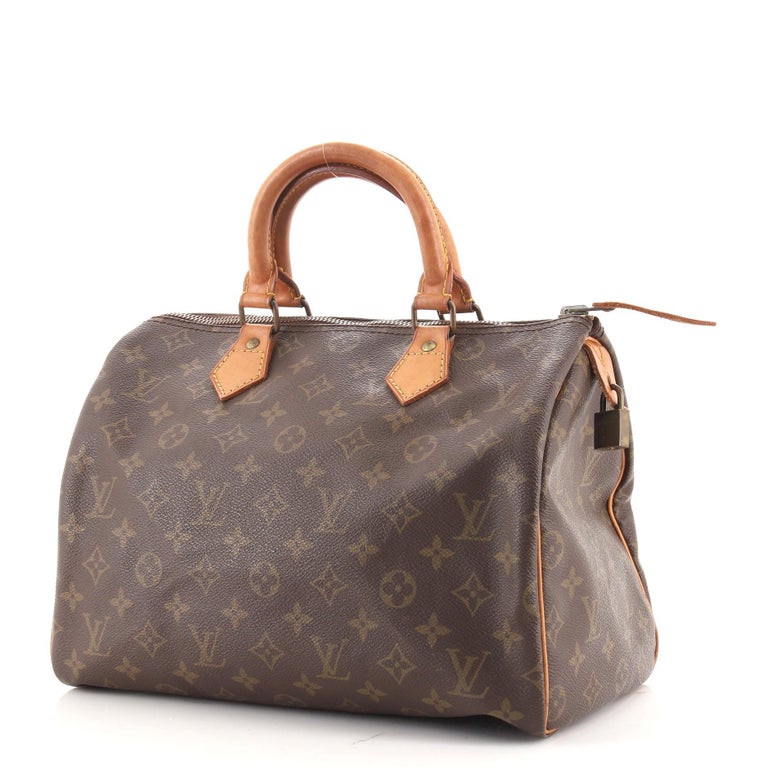 Brown Louis Vuitton Speedy Handbag Monogram Canvas 30