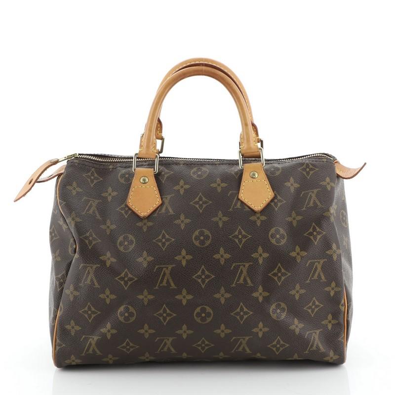 Louis Vuitton Speedy Handbag Monogram Canvas 30  In Good Condition In NY, NY