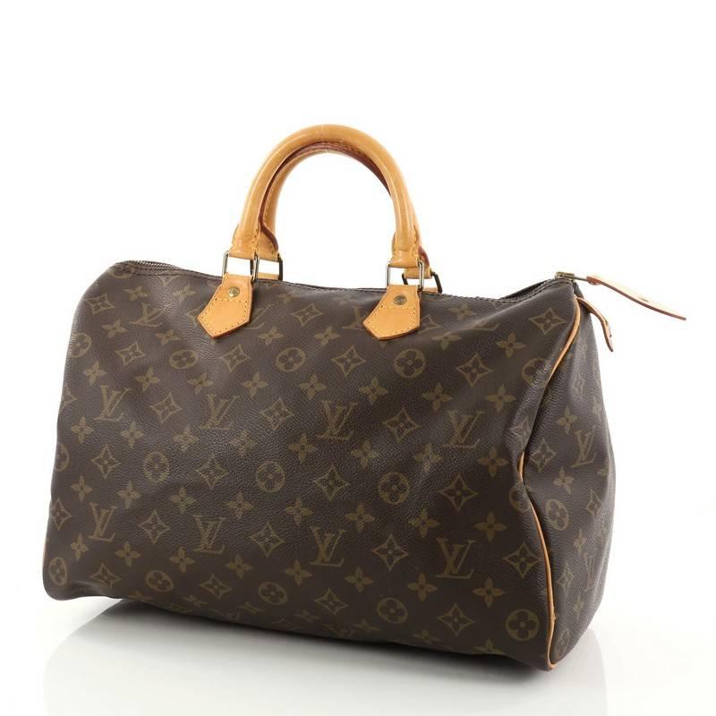 Louis Vuitton Speedy Handbag Monogram Canvas 35 In Good Condition In NY, NY