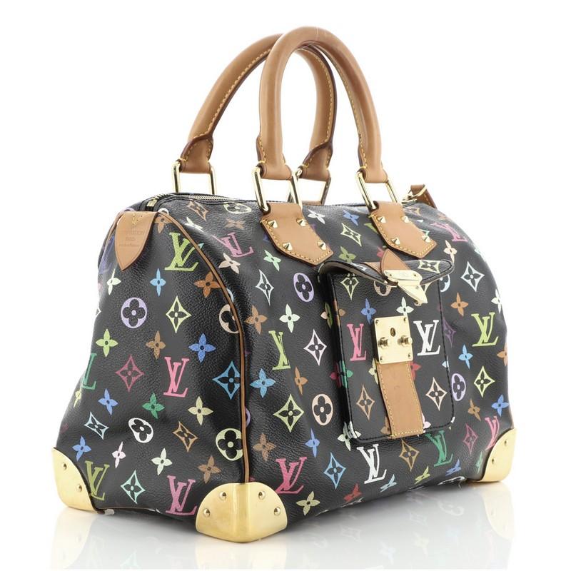 Black Louis Vuitton Speedy Handbag Monogram Multicolor 30