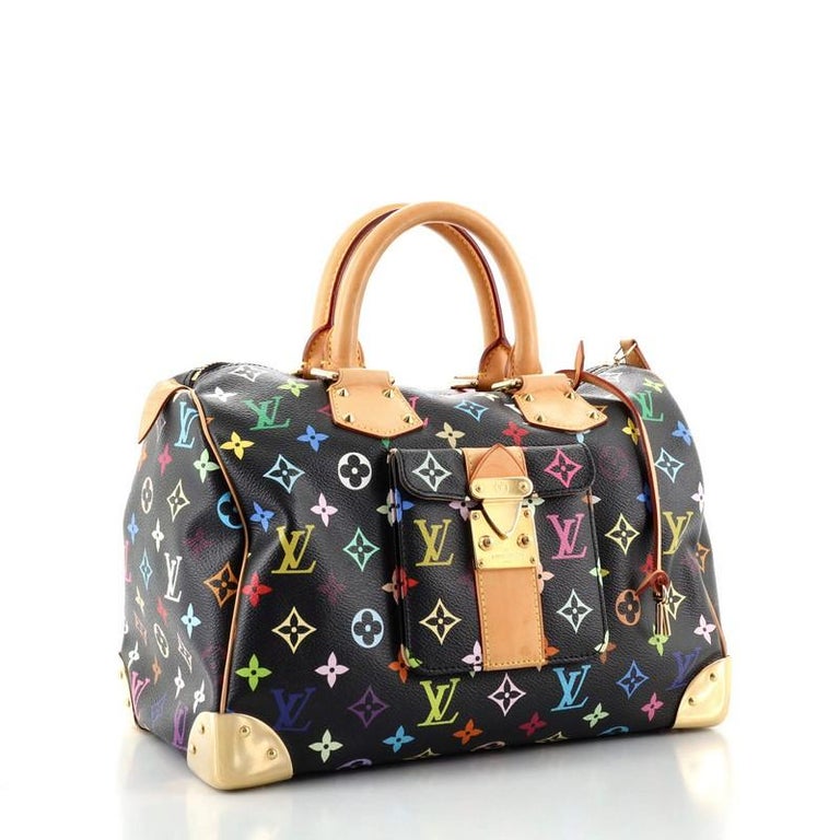 Louis Vuitton Speedy Handbag Monogram Multicolor 30 In Good Condition For Sale In New York, NY