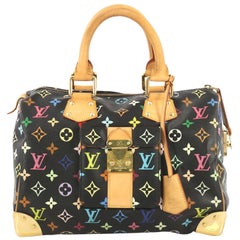 Louis Vuitton Black Monogram Multicolor Mini Speedy HL Bag - Yoogi's Closet