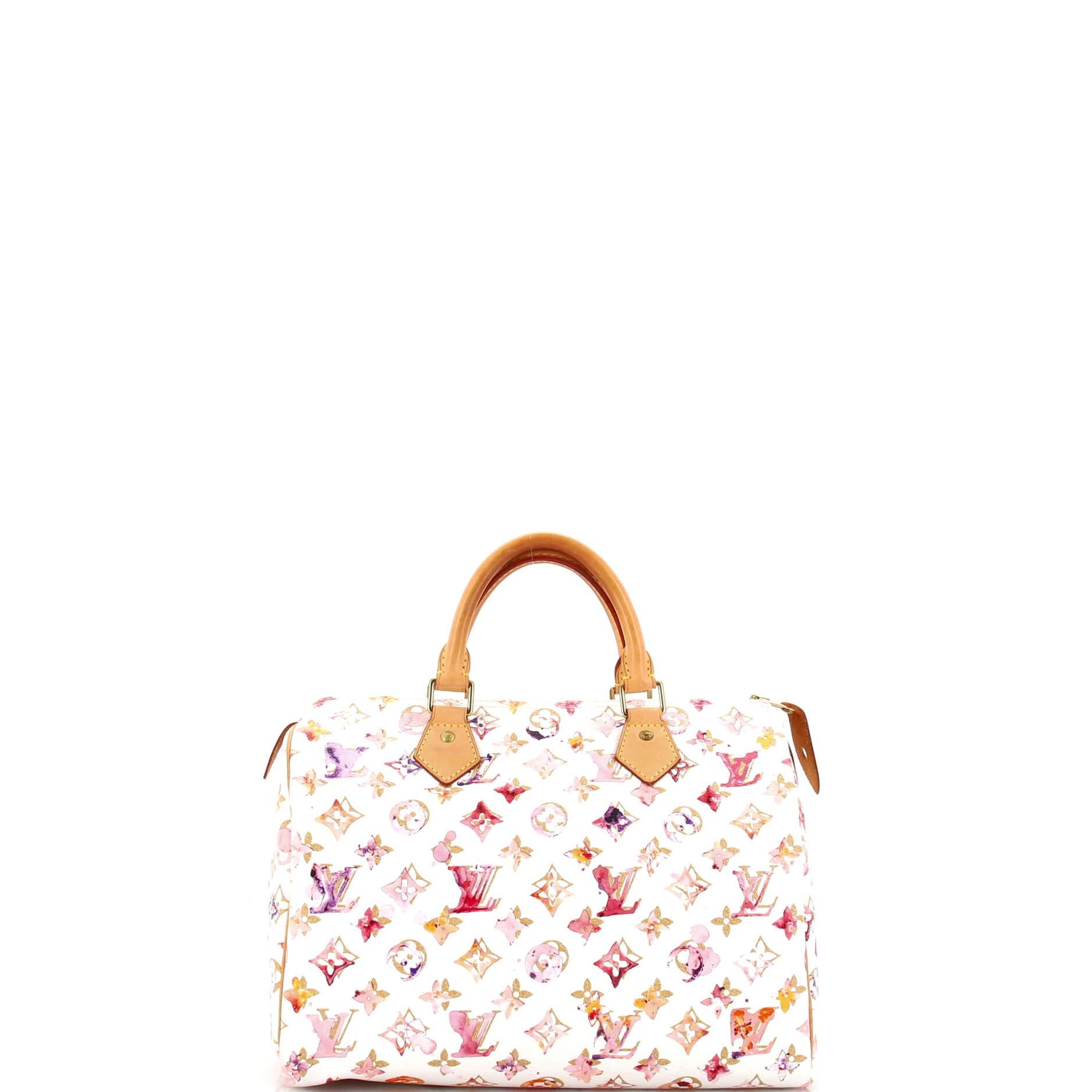 Louis Vuitton Speedy Handbag Monogram Watercolor Aquarelle 30 In Good Condition In NY, NY