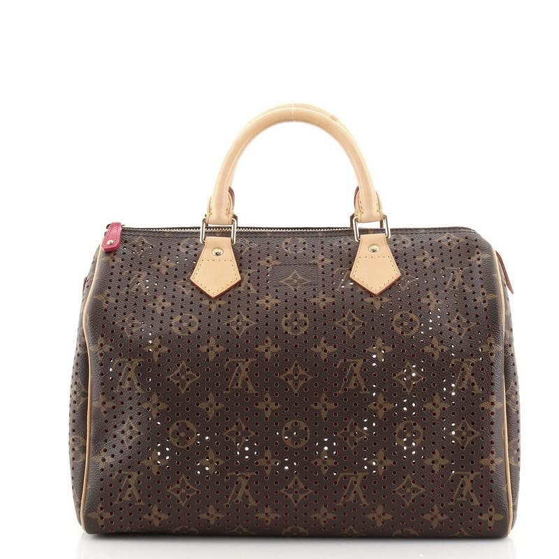 Louis Vuitton Speedy Handbag Perforated Monogram Canvas 30 In Good Condition In NY, NY