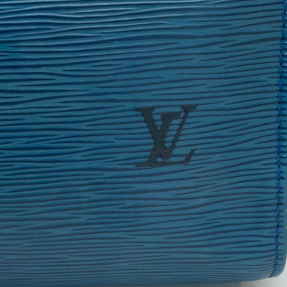 Louis Vuitton, Speedy in blue leather 6