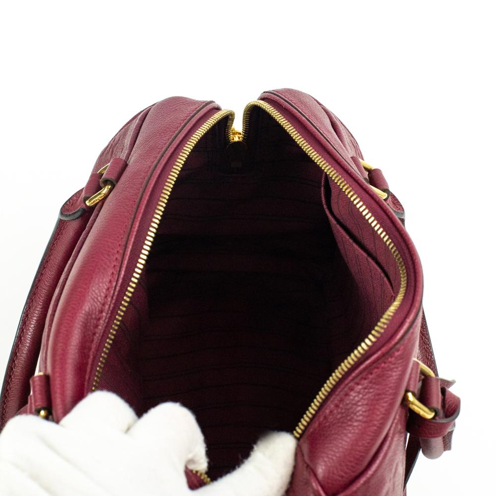 LOUIS VUITTON, Speedy in burgundy leather  In Excellent Condition For Sale In Clichy, FR