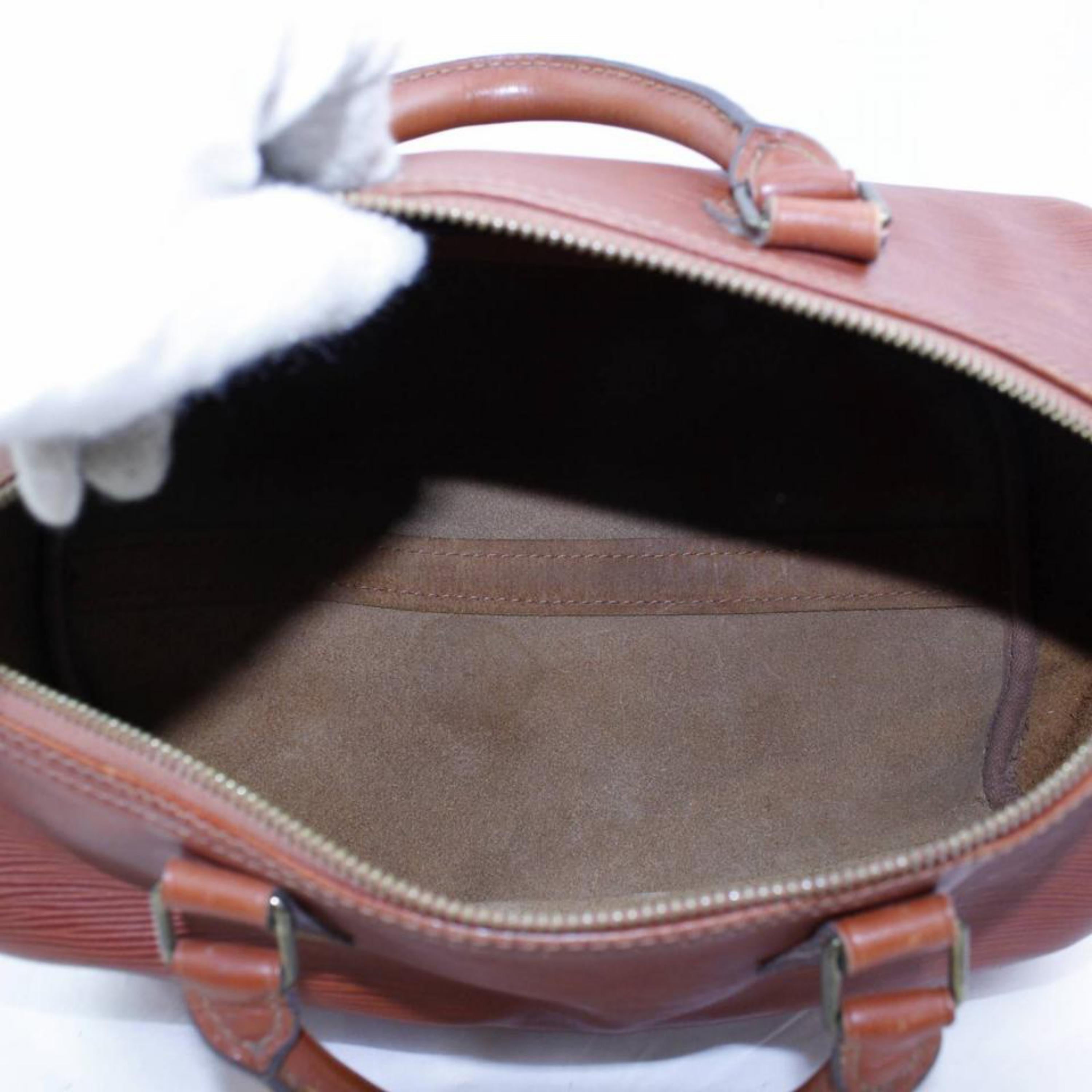 Louis Vuitton Speedy Kenya 30 866818 Brown Leather Satchel In Good Condition For Sale In Forest Hills, NY