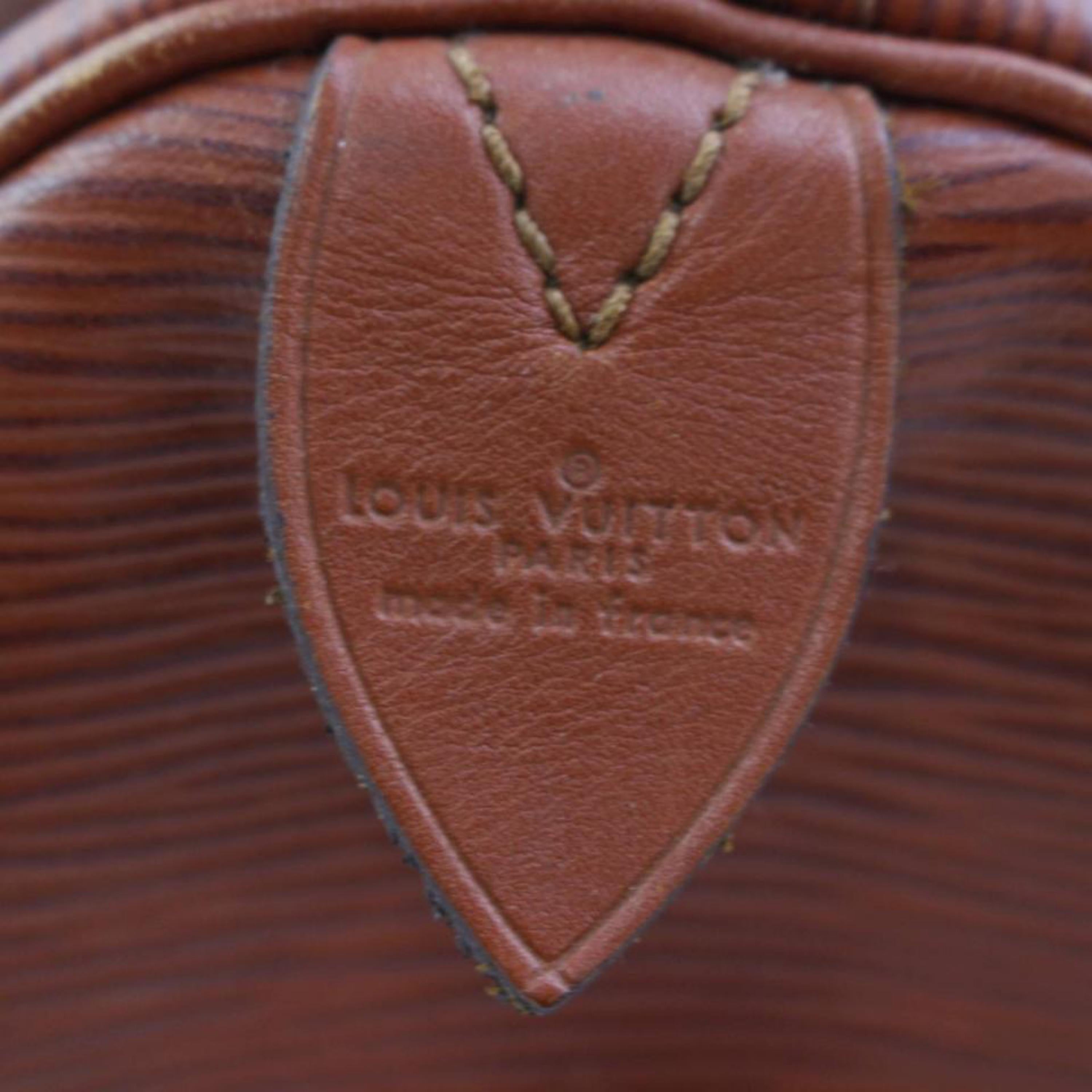 Women's Louis Vuitton Speedy Kenya 30 866818 Brown Leather Satchel For Sale