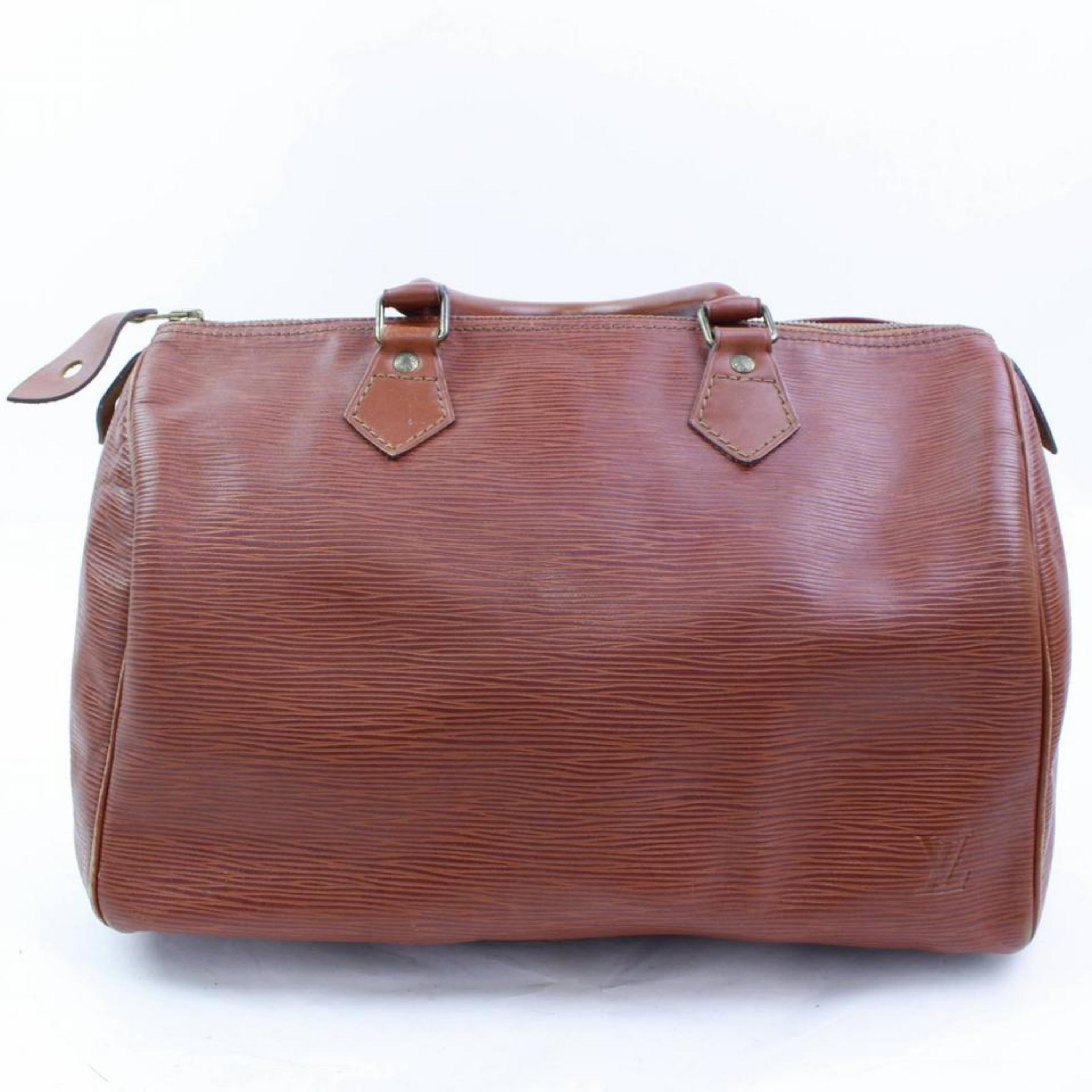 Louis Vuitton Speedy Kenya 30 866818 Brown Leather Satchel For Sale 2