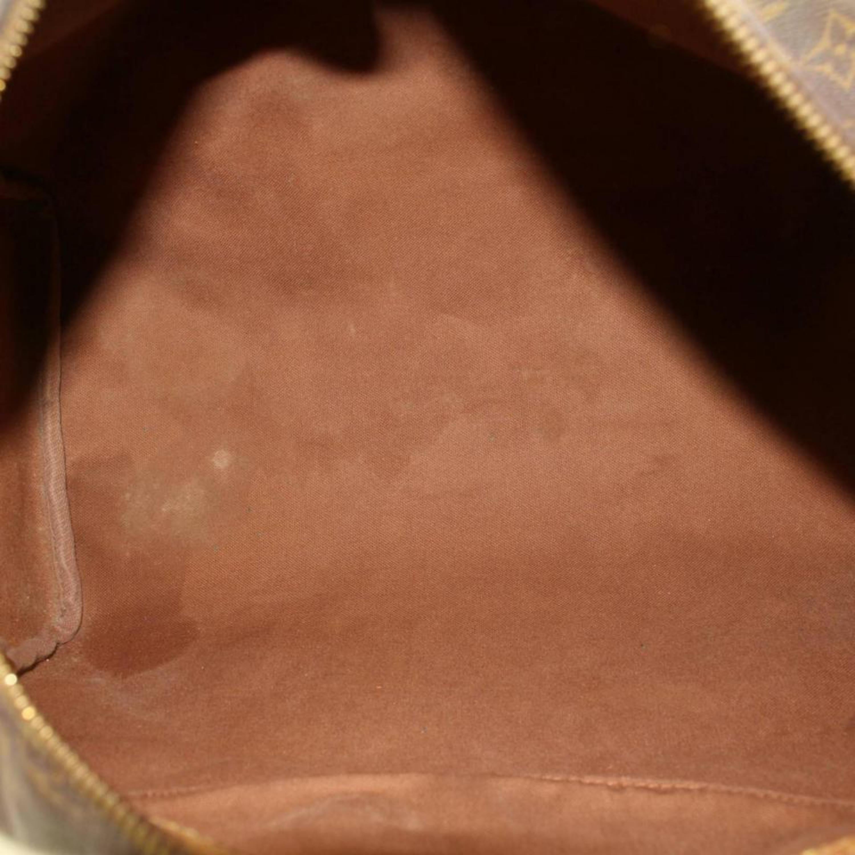 Louis Vuitton Speedy Large Monogram 35 869266 Brown Coated Canvas Satchel In Good Condition For Sale In Forest Hills, NY