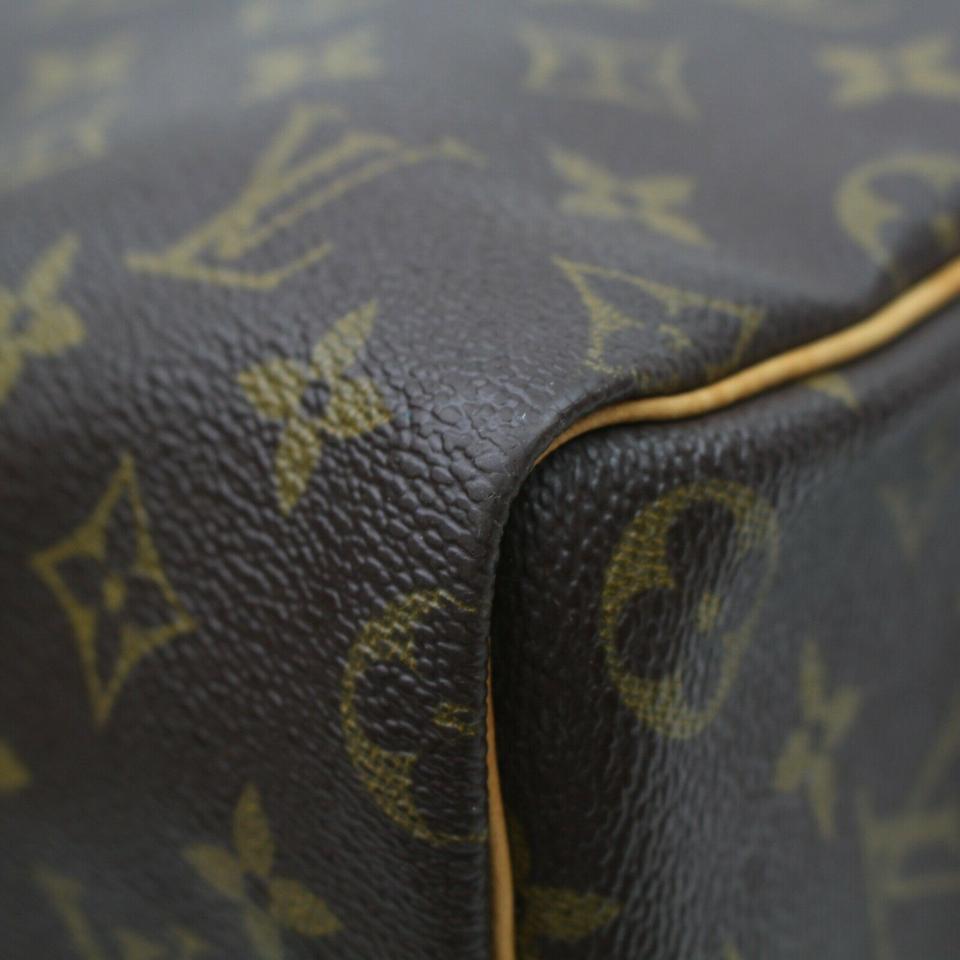 Louis Vuitton Speedy Large Monogram 40 Gm 871944 Brown Coated Canvas Weekend In Good Condition In Dix hills, NY