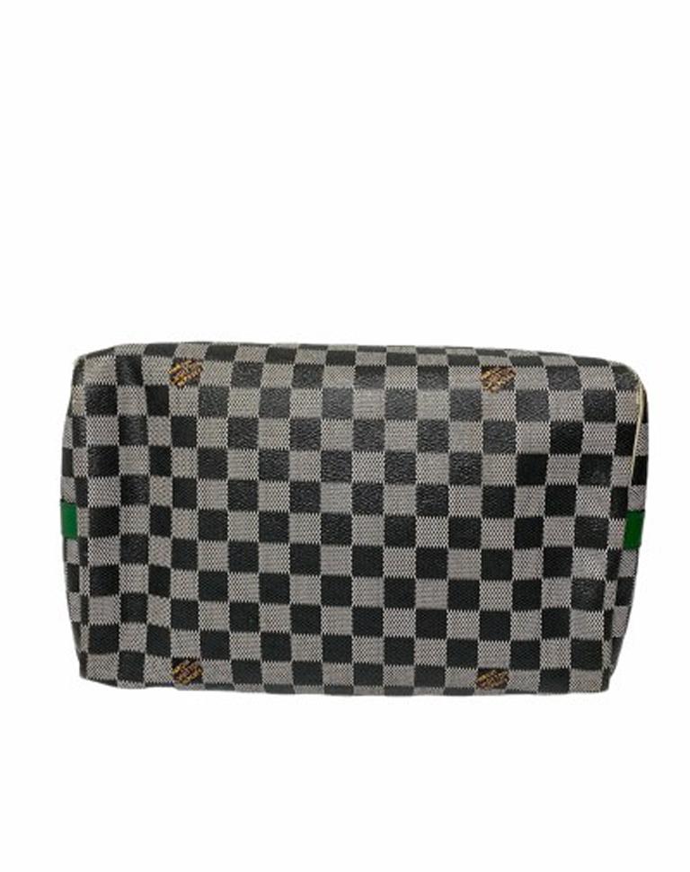 Speedy Limited Edition Umhängetasche von Louis Vuitton in Damier Weave mit Leder 2