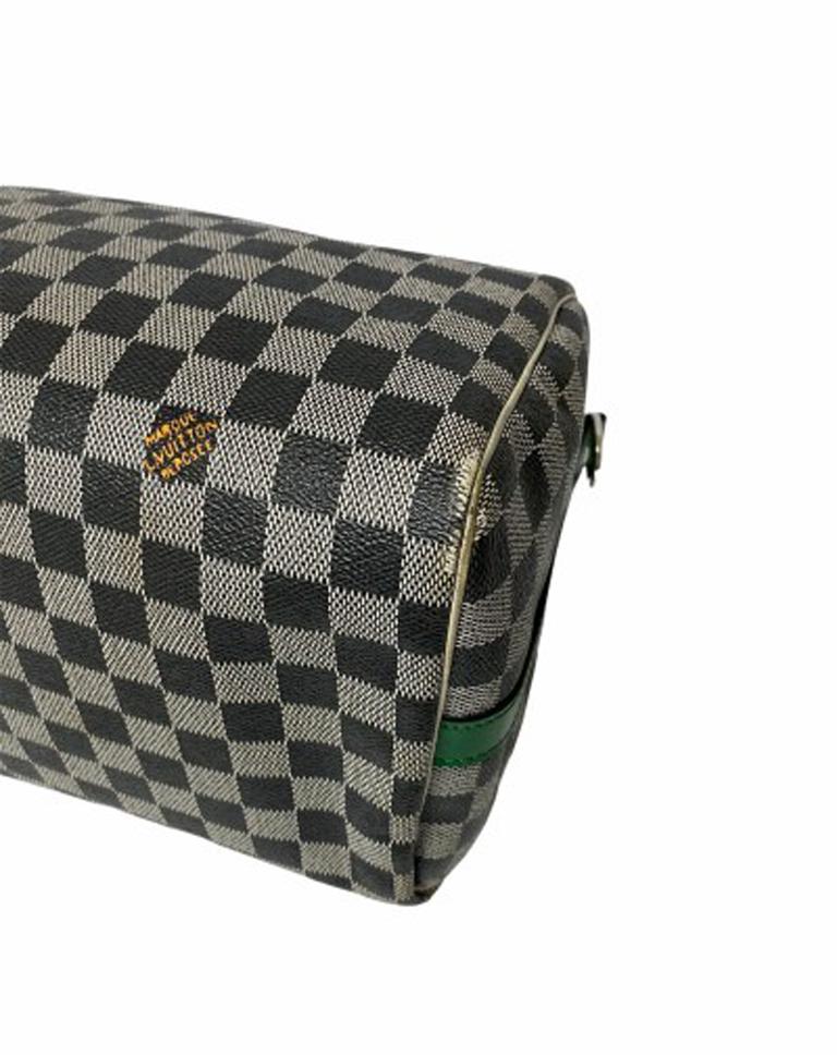 Speedy Limited Edition Umhängetasche von Louis Vuitton in Damier Weave mit Leder 3