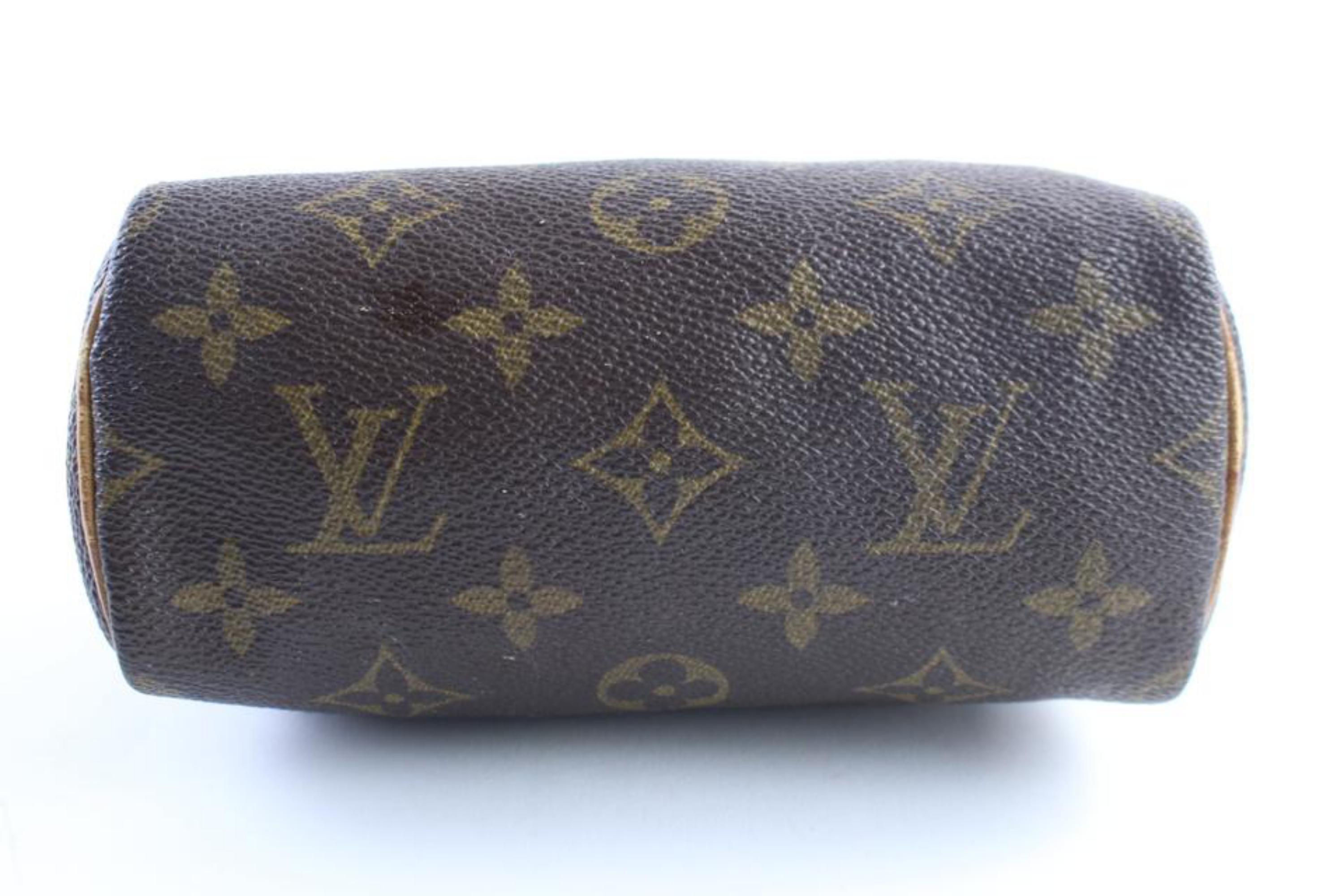 Louis Vuitton Speedy Mini Hl with Strap 11lr0413 Brown Coated Canvas Cross Body  For Sale 7