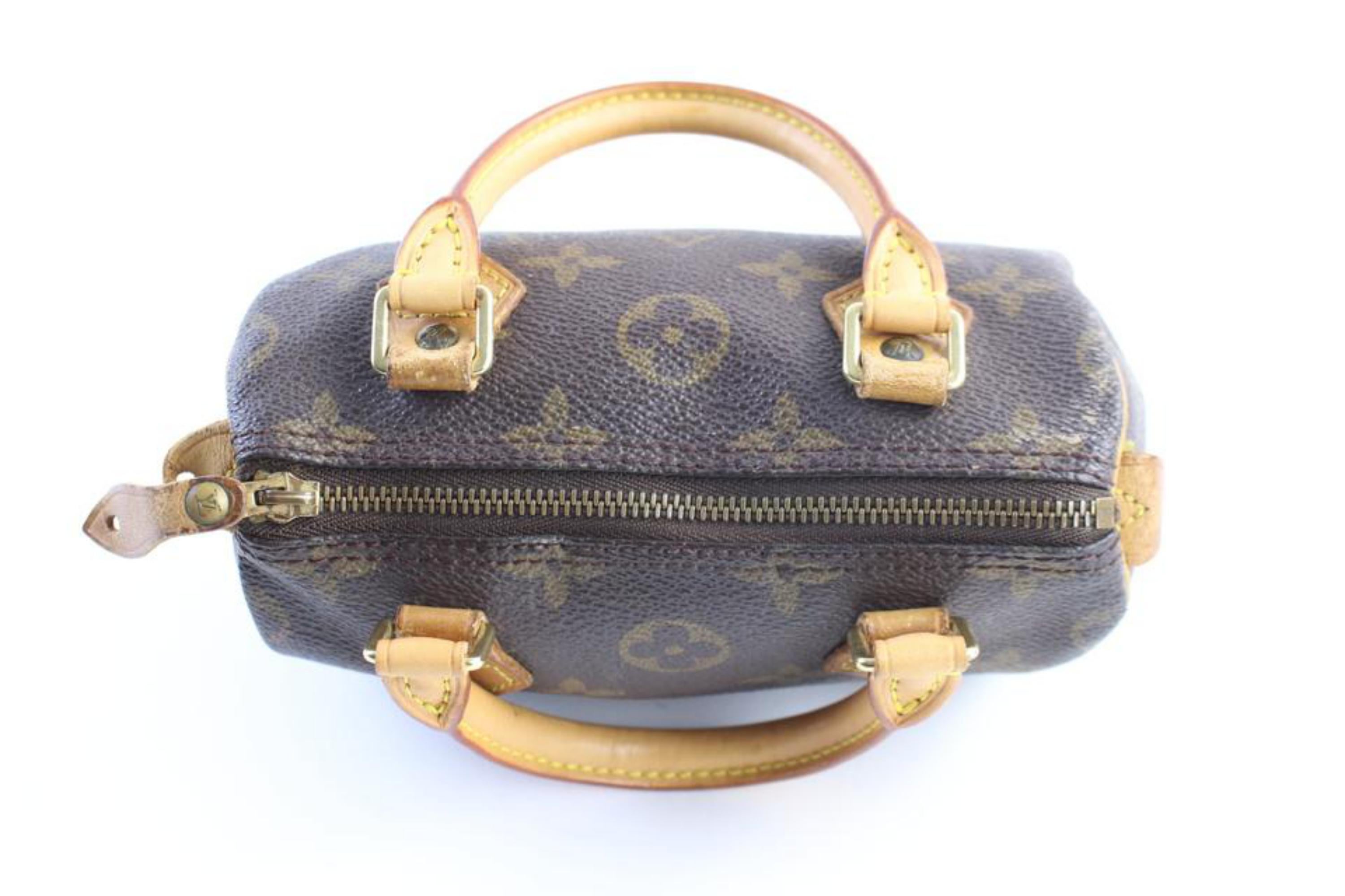 Louis Vuitton Speedy Mini Hl with Strap 11lr0413 Brown Coated Canvas Cross Body  For Sale 3