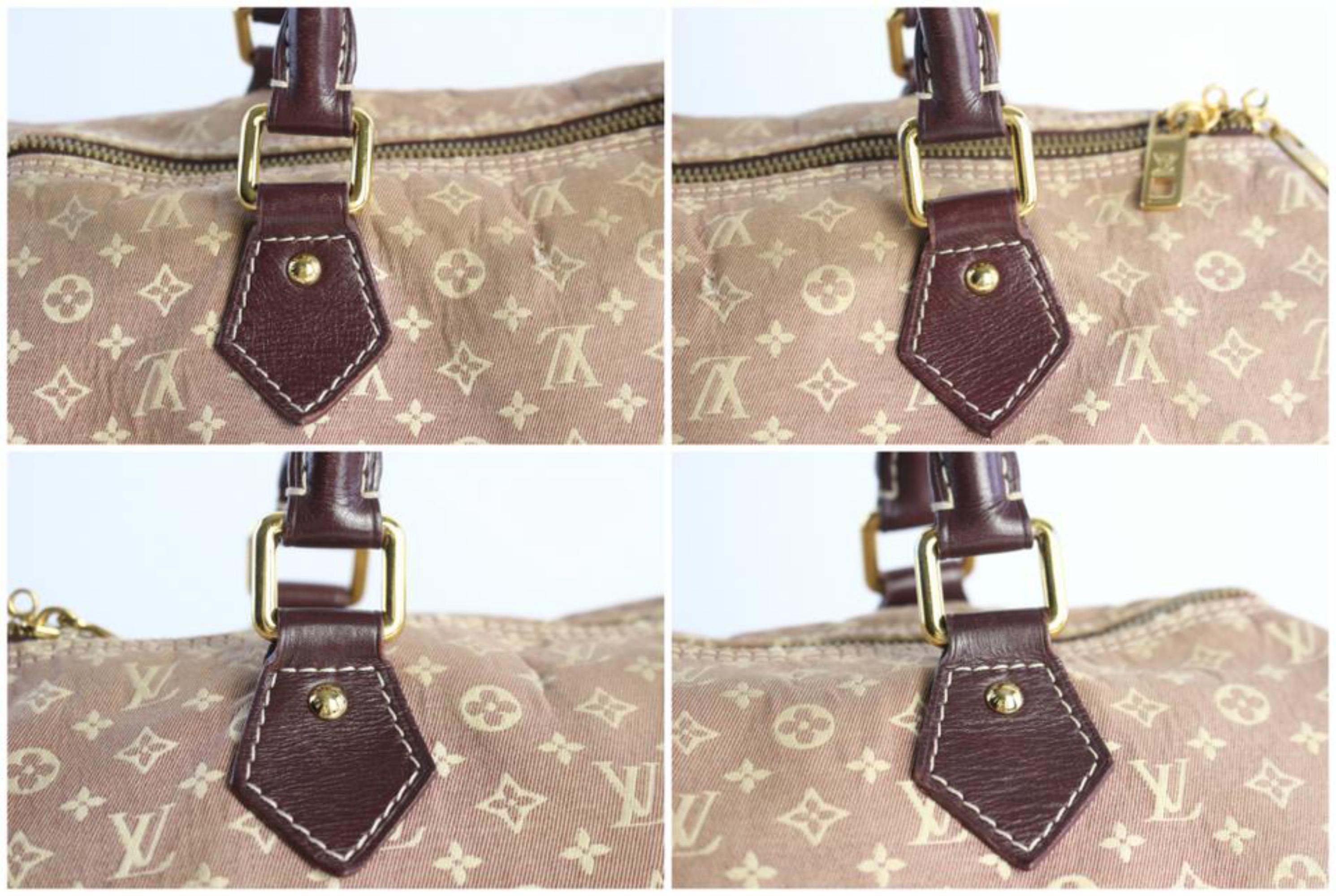 Louis Vuitton Speedy Mini Lin Bandouliere 30 18lz0824 Burgundy Canvas Travel Bag For Sale 4