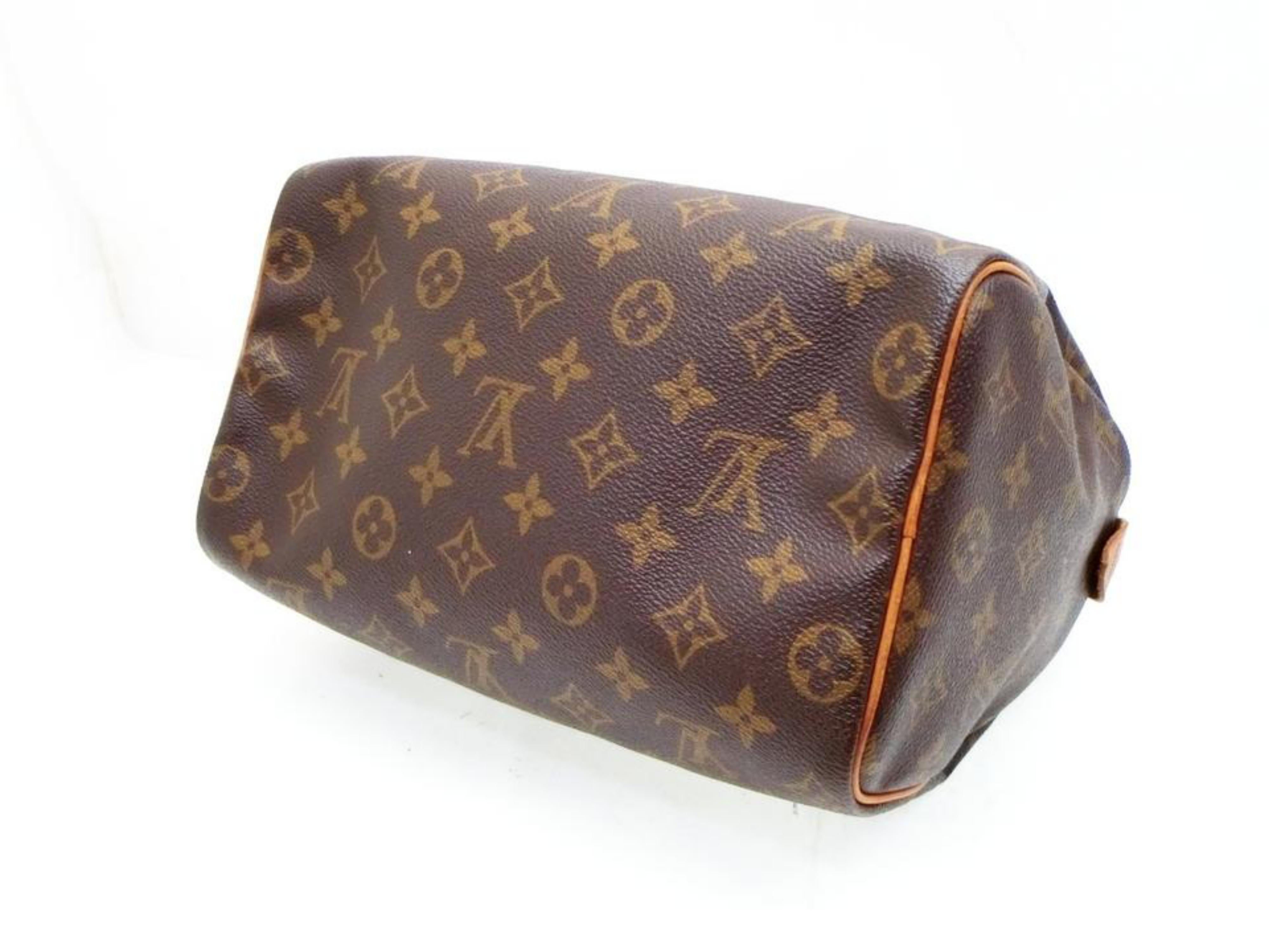 Louis Vuitton Speedy Monogram 25 234208 Brown Coated Canvas Satchel For Sale 6