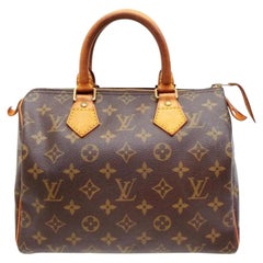 Vintage Louis Vuitton Speedy Monogram 25 Boston Pm 233642 Brown Coated Canvas Satchel