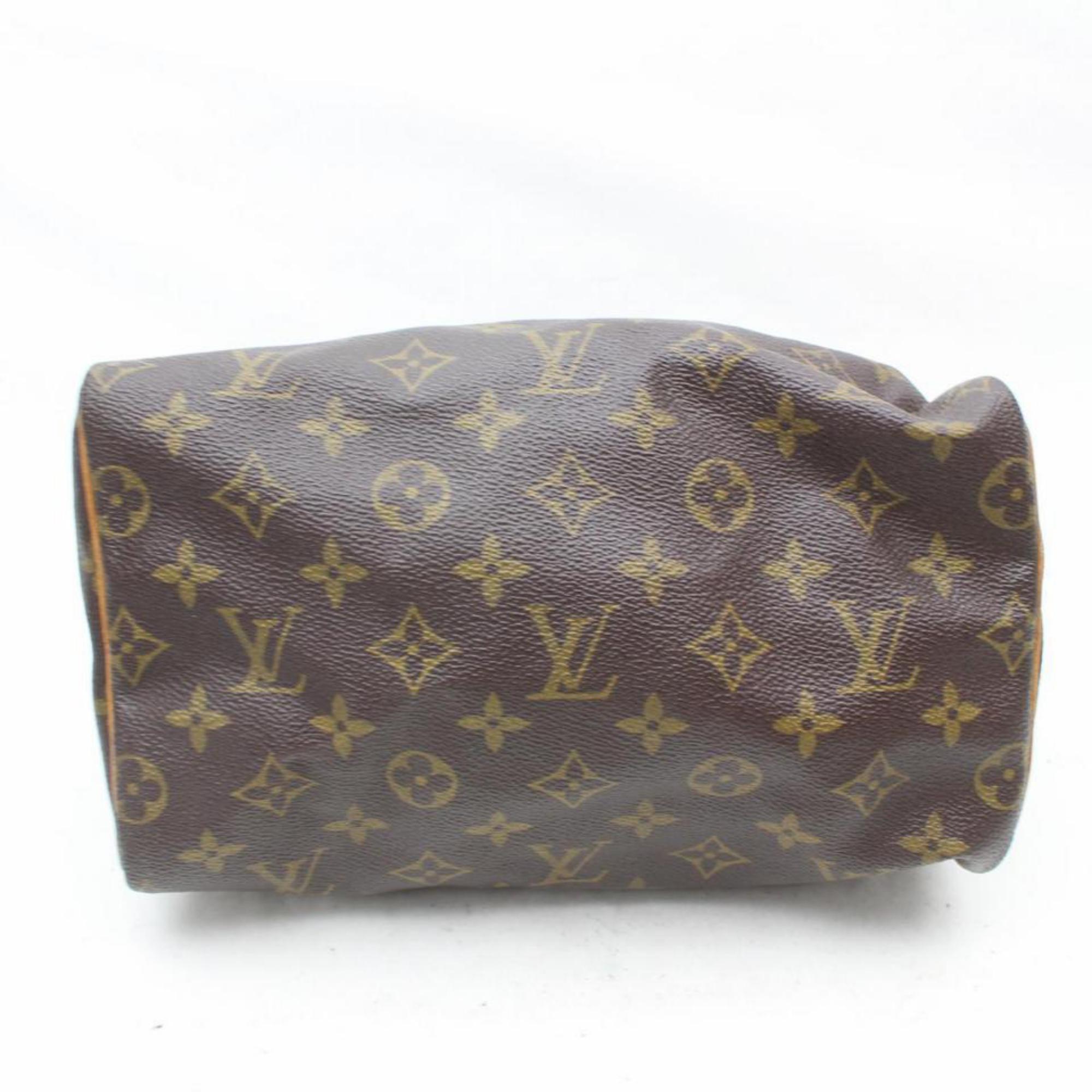 Louis Vuitton Speedy Monogram 25 Small Boston 869387 Brown Coated Canvas Satchel For Sale 6