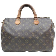 Louis Vuitton Speedy Monogram 30 869475 Brown Coated Canvas Satchel