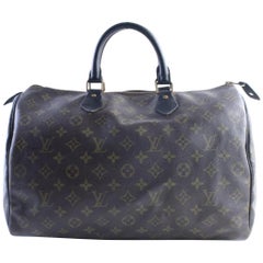 Louis Vuitton Speedy Monogram 35 226334 Brown Coated Canvas Weekend/Travel Bag