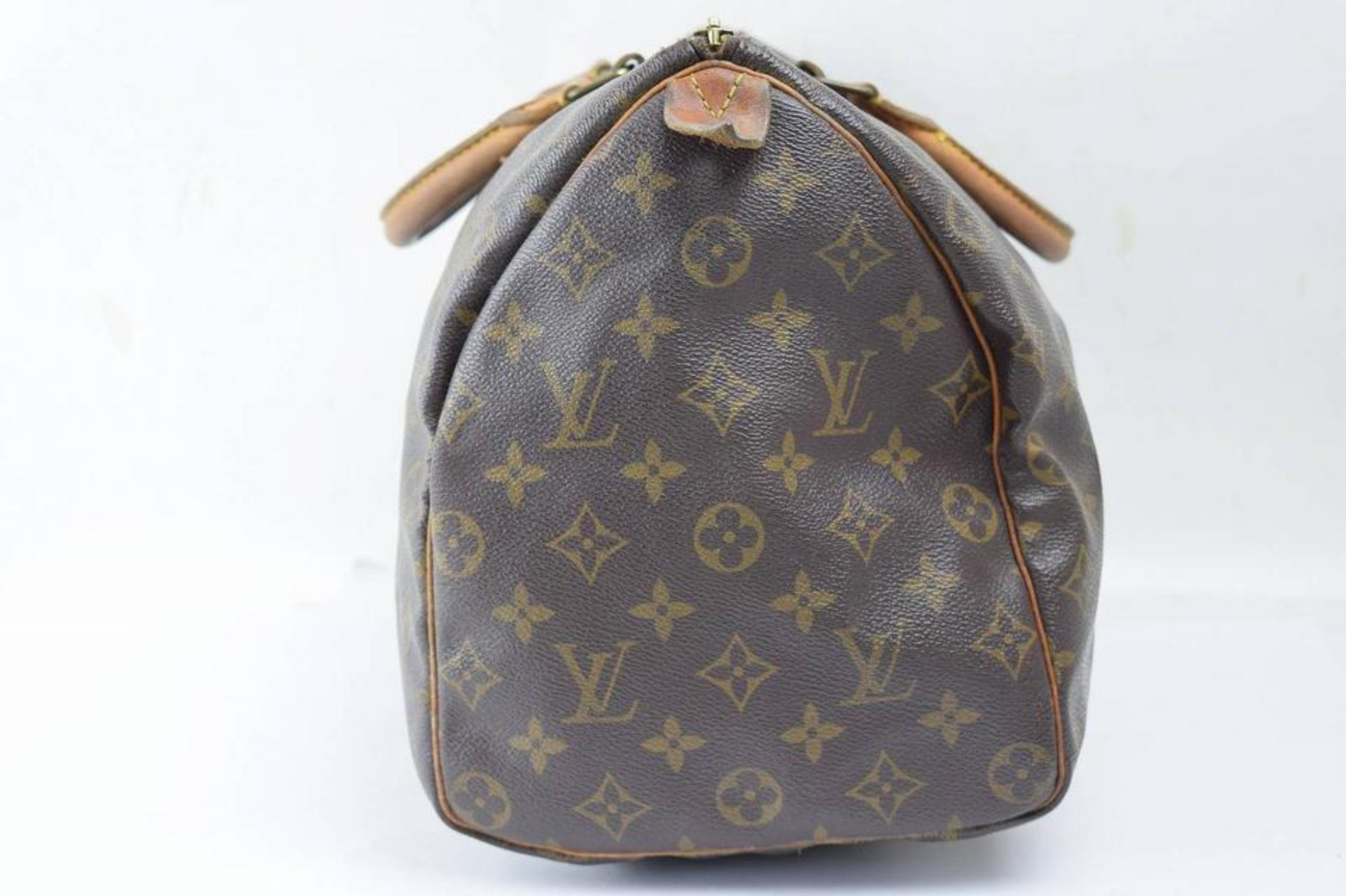 Louis Vuitton Speedy Monogram 35 866825 Brown Coated Canvas Satchel For Sale 4