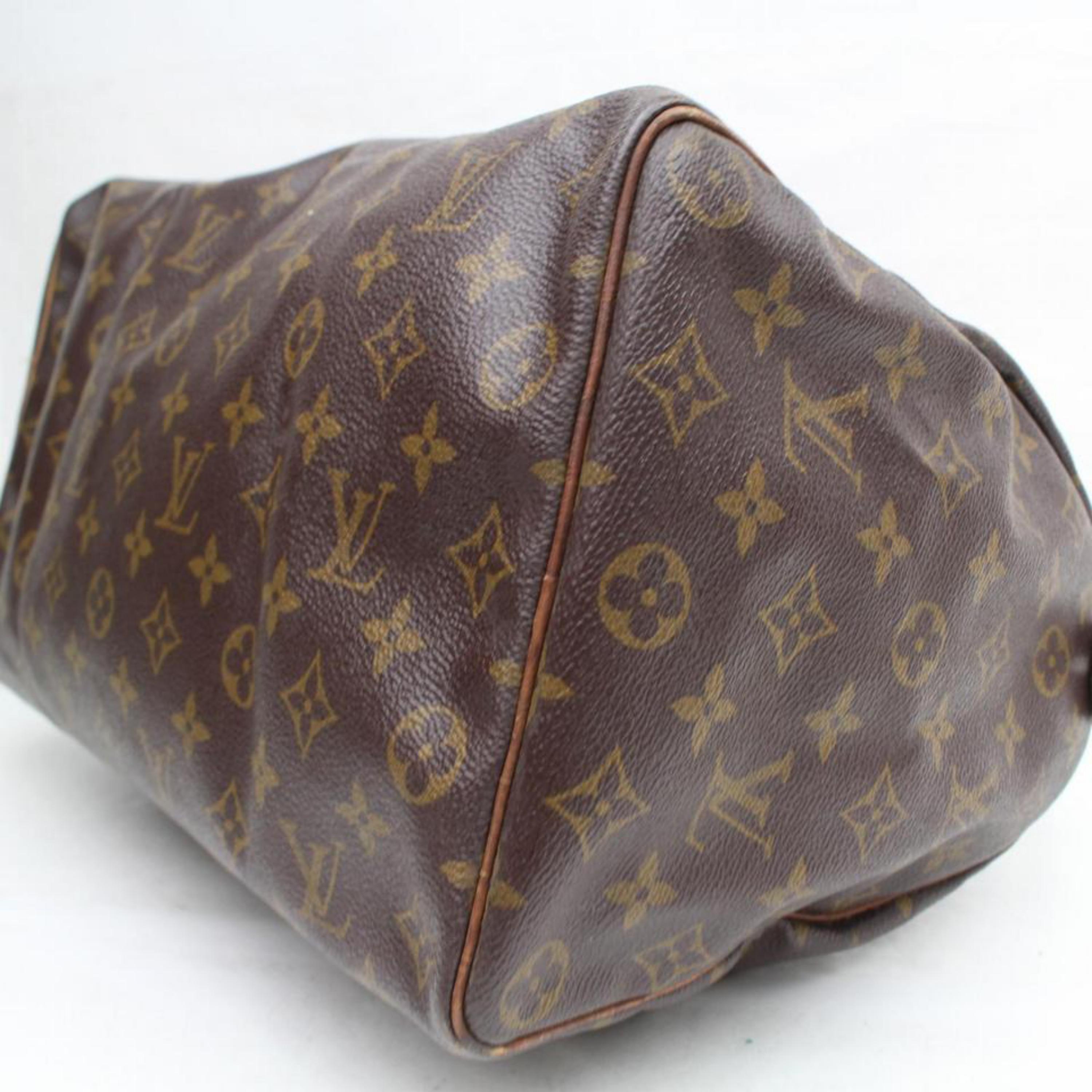 Louis Vuitton Speedy Monogram 35 869197 Brown Coated Canvas Satchel For Sale 2