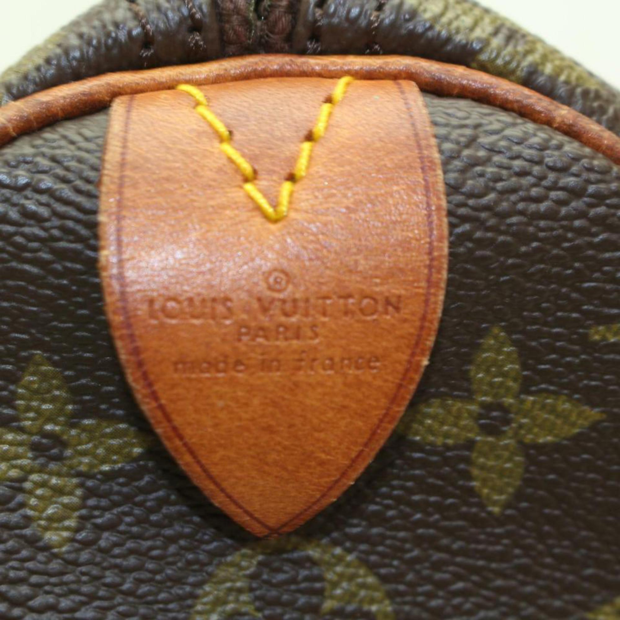 Women's Louis Vuitton Speedy Monogram 35 Boston Mm 869866 Brown Coated Canvas Satchel For Sale