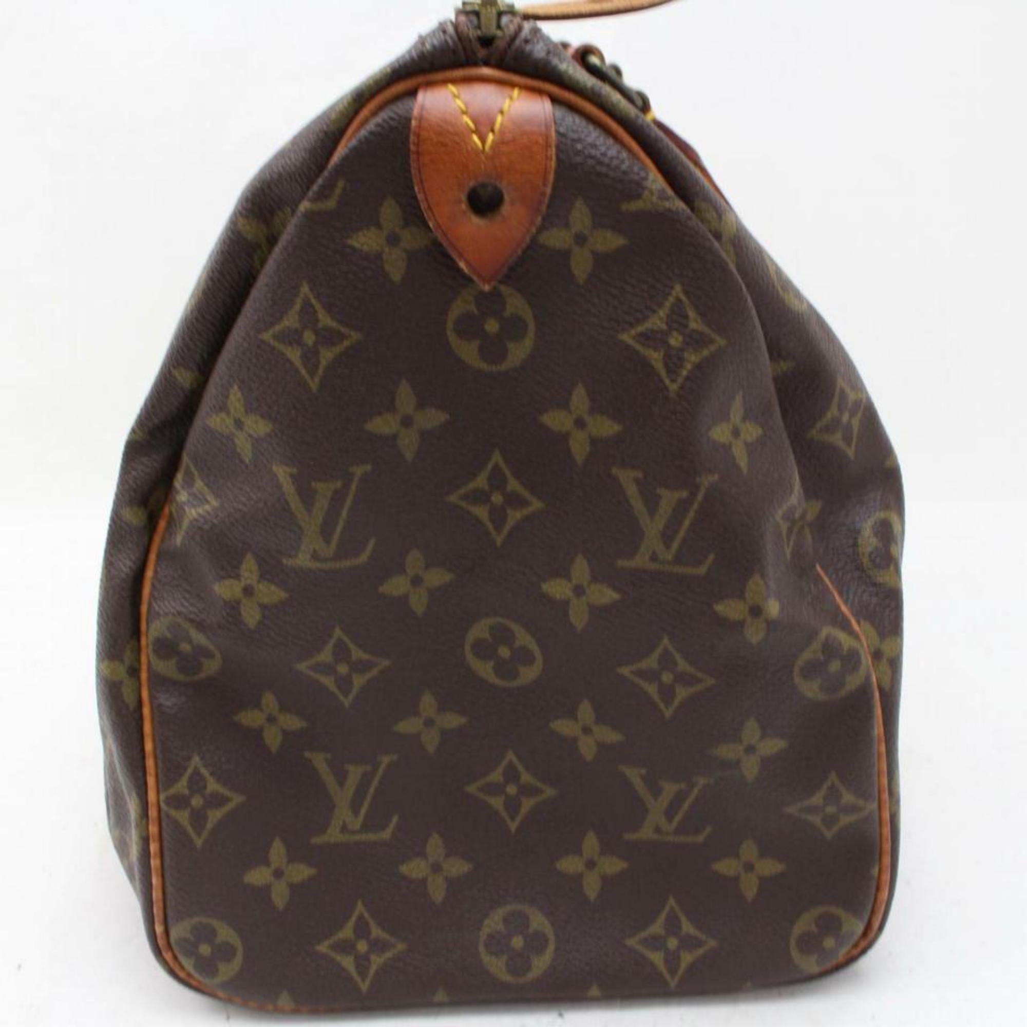 Louis Vuitton Speedy Monogram 35 Boston Mm 869866 Brown Coated Canvas Satchel For Sale 3