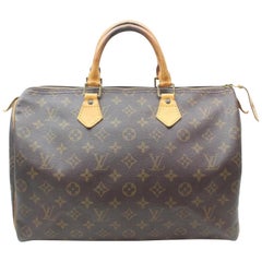 Louis Vuitton Speedy Monogram 35 Mm 869379 Brown Coated Canvas Satchel