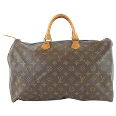 Vintage Louis Vuitton Speedy Monogram 40 227851 Brown Coated Canvas Satchel