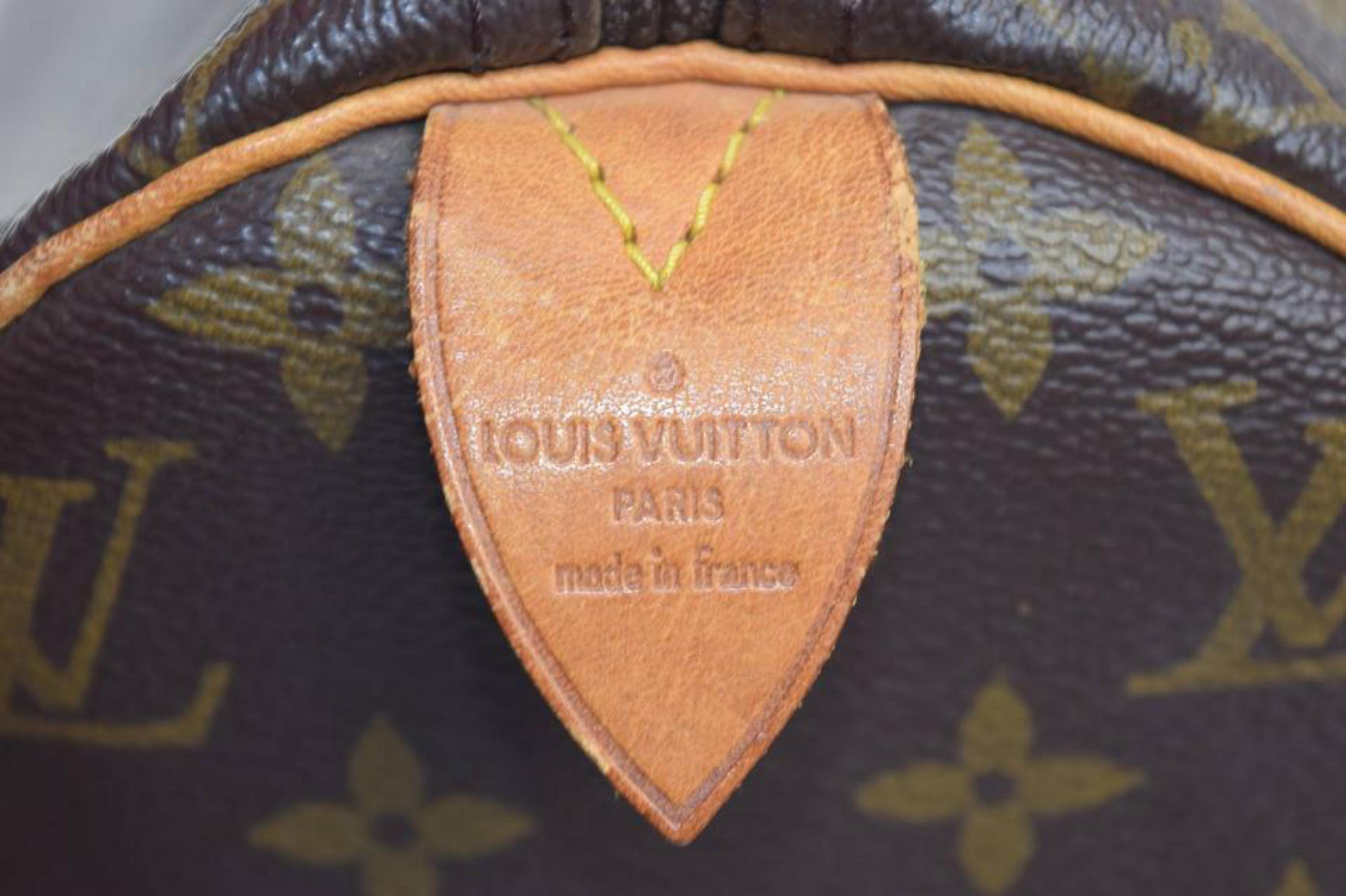 Louis Vuitton Speedy Monogram 40 866659 Brown Coated Canvas Satchel For Sale 1