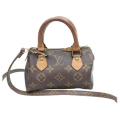 Louis Vuitton Speedy Monogram Mini Hl with Strap 869643 Brown Coated Canvas Satc