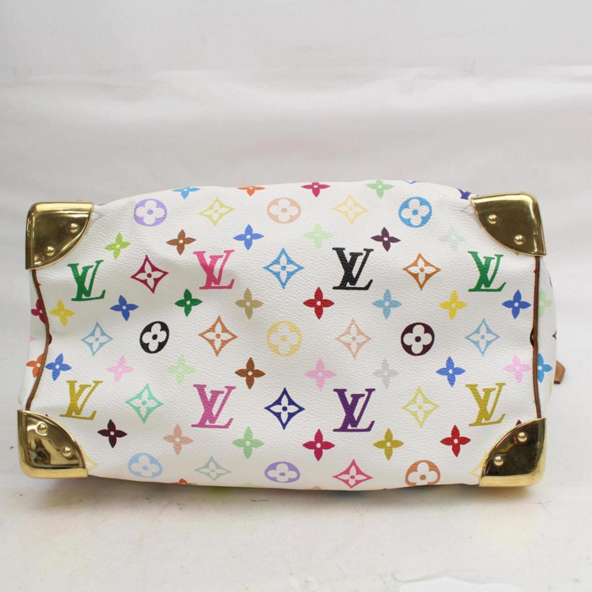 Louis Vuitton Speedy Monogram Multicolor Blanc 30 868740 Coated Canvas Satchel 4