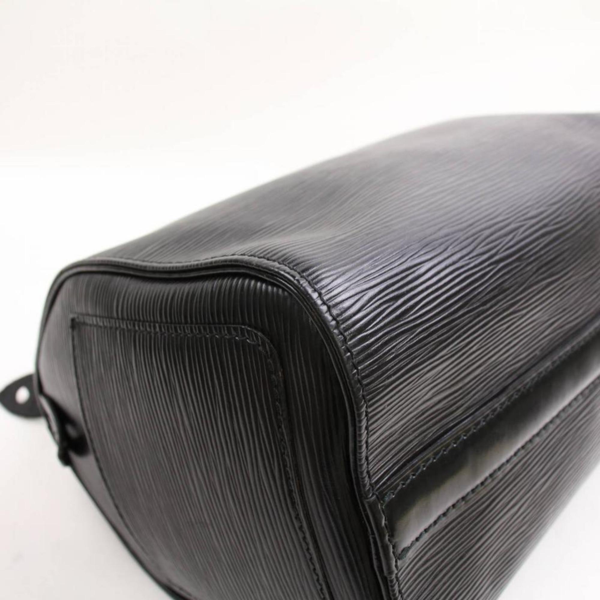 Louis Vuitton Speedy Noir 25 868360 Black Leather Satchel For Sale 6