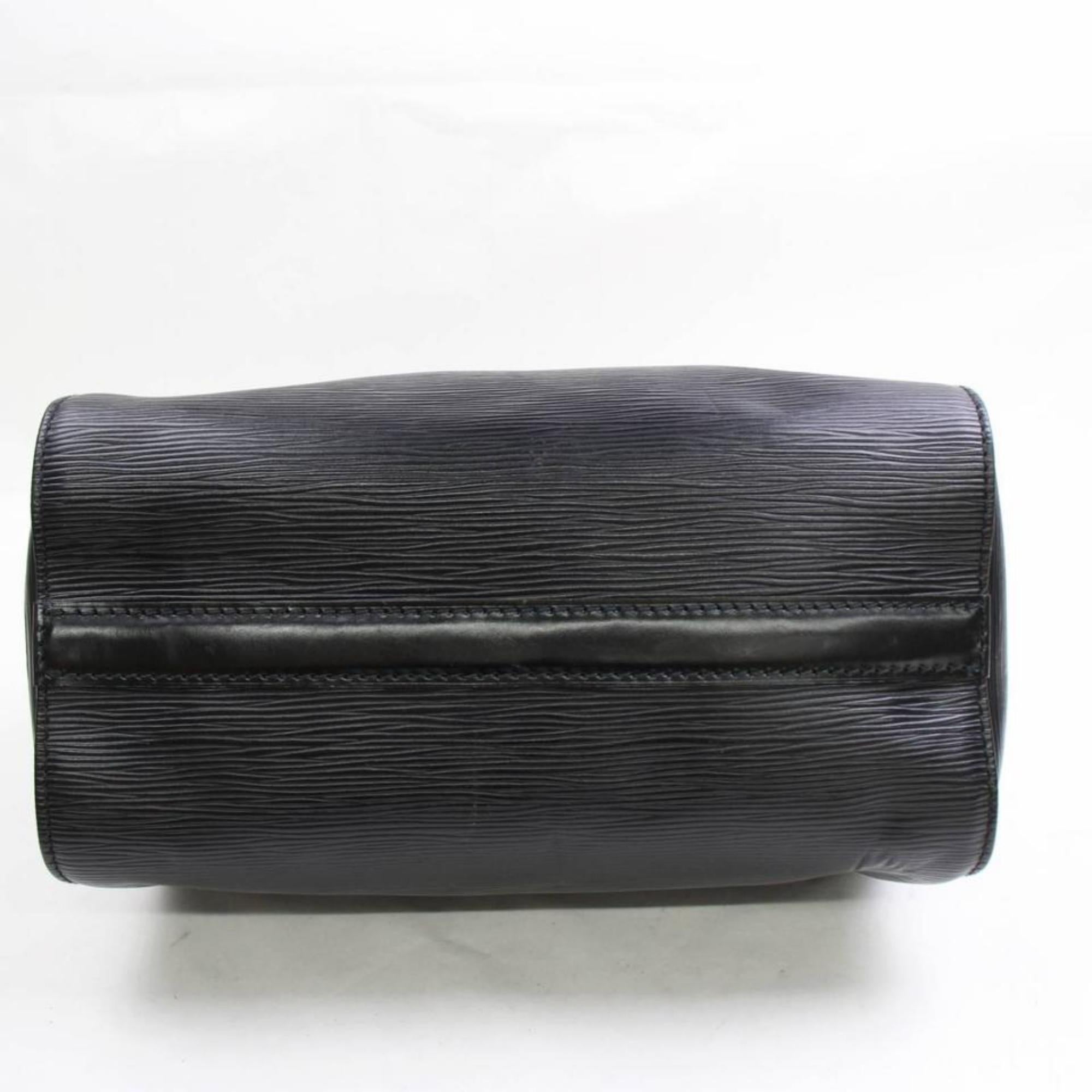 Louis Vuitton Speedy Noir 25 868360 Black Leather Satchel For Sale 3