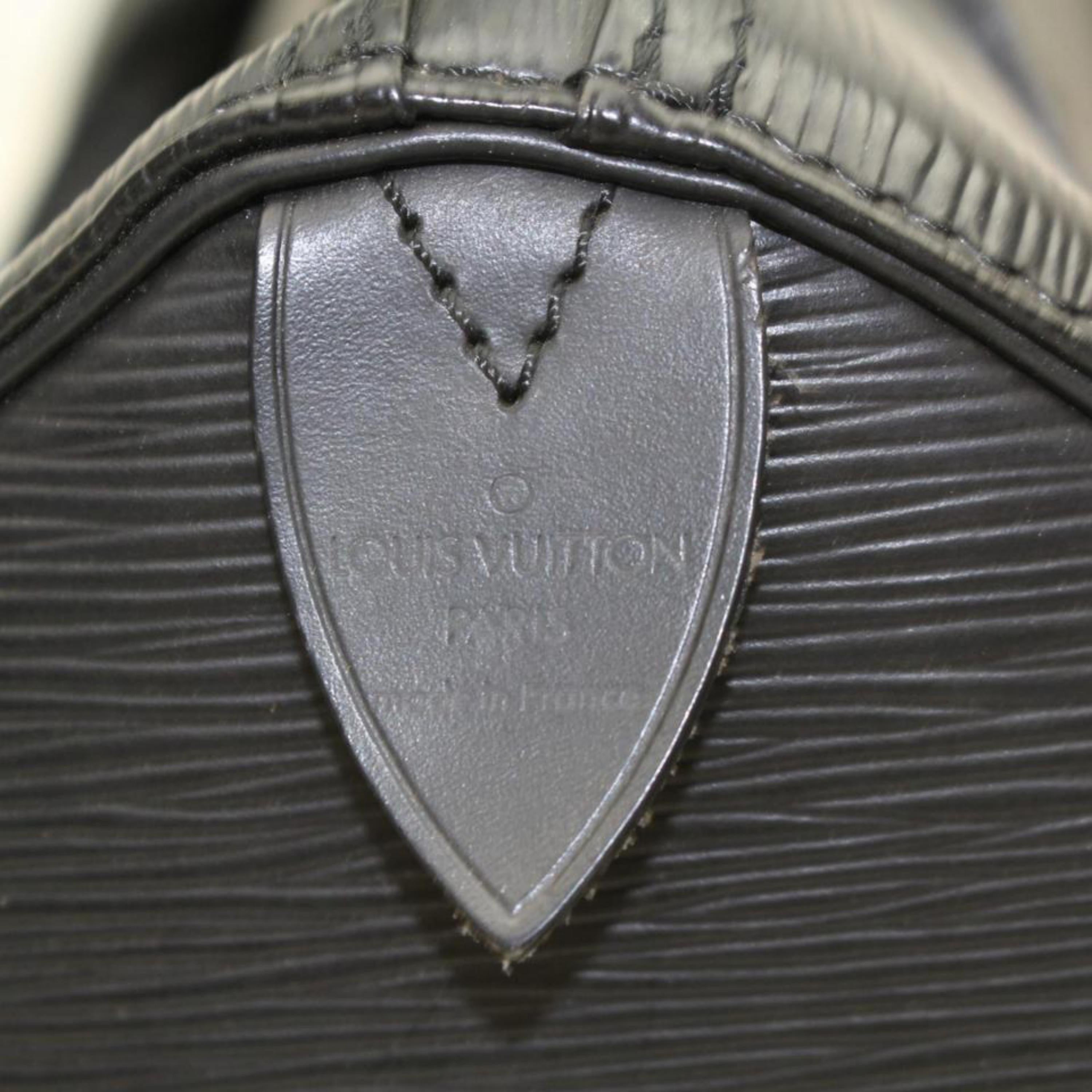 Louis Vuitton Speedy Noir 25 869188 Black Leather Satchel For Sale 1