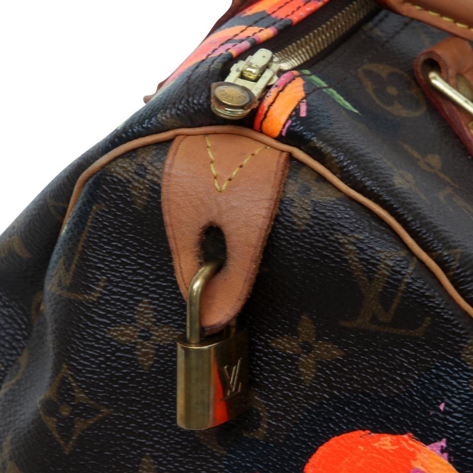 Louis Vuitton Speedy Stephen Sprouse Roses 30 Rare Rose Shoulder Bag For Sale 3