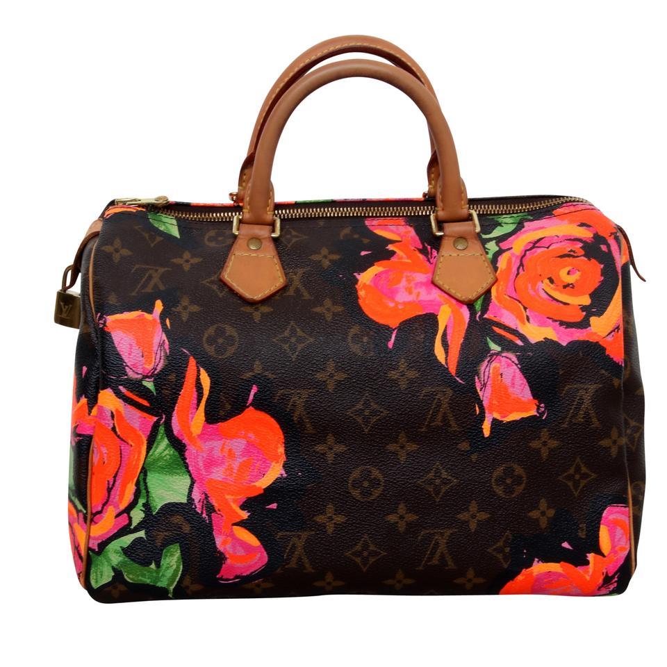 Black Louis Vuitton Speedy Stephen Sprouse Roses 30 Rare Rose Shoulder Bag For Sale