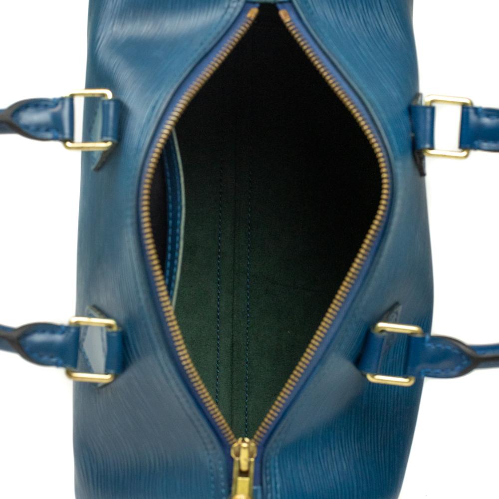 LOUIS VUITTON, Speedy Vintage in blue epi leather For Sale 1