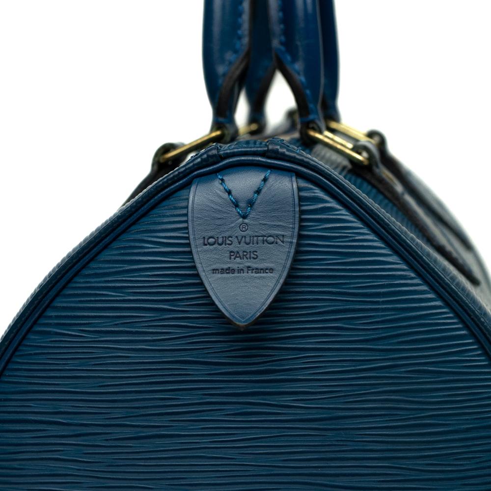 LOUIS VUITTON, Speedy Vintage in blue epi leather For Sale 3