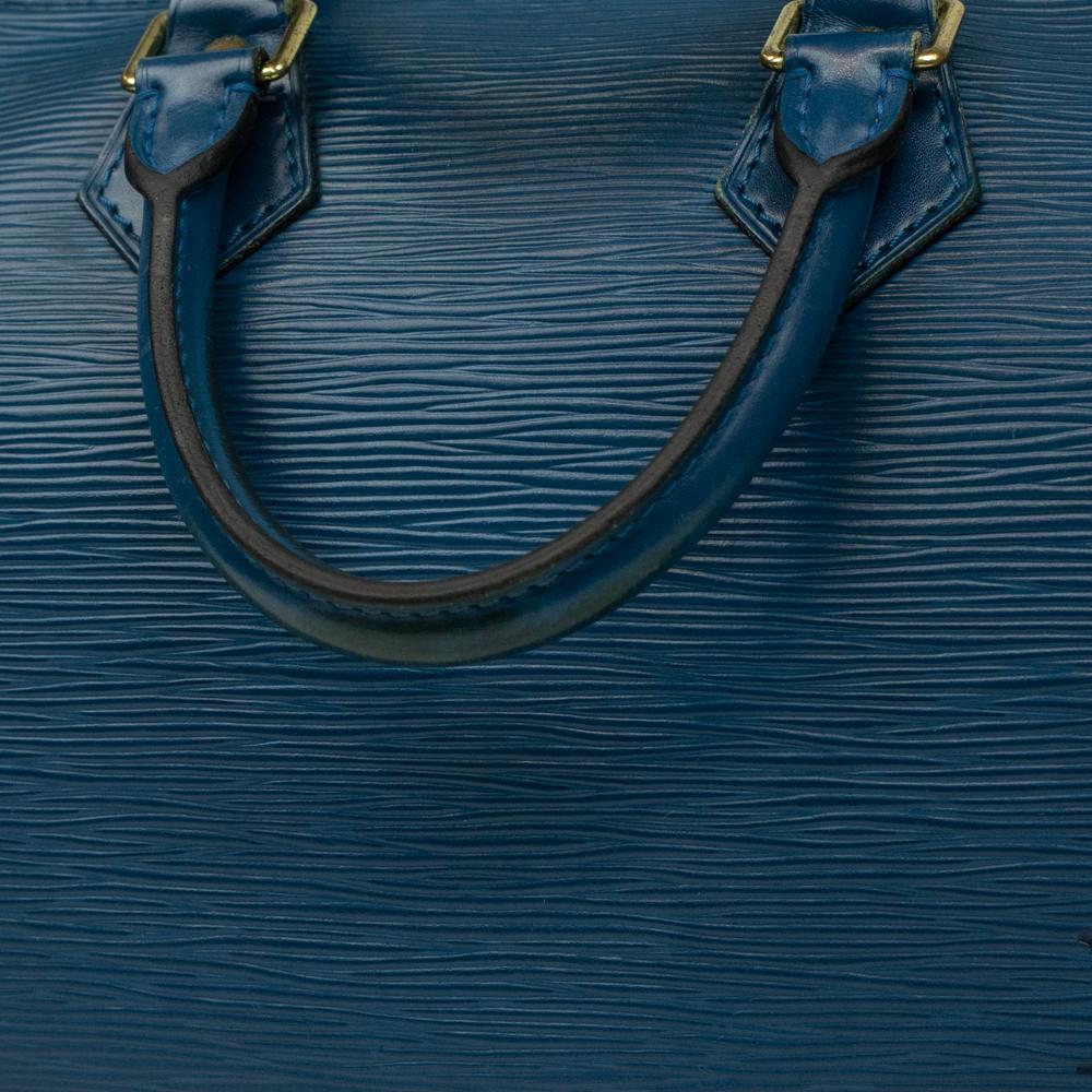 LOUIS VUITTON, Speedy Vintage in blue epi leather For Sale 4