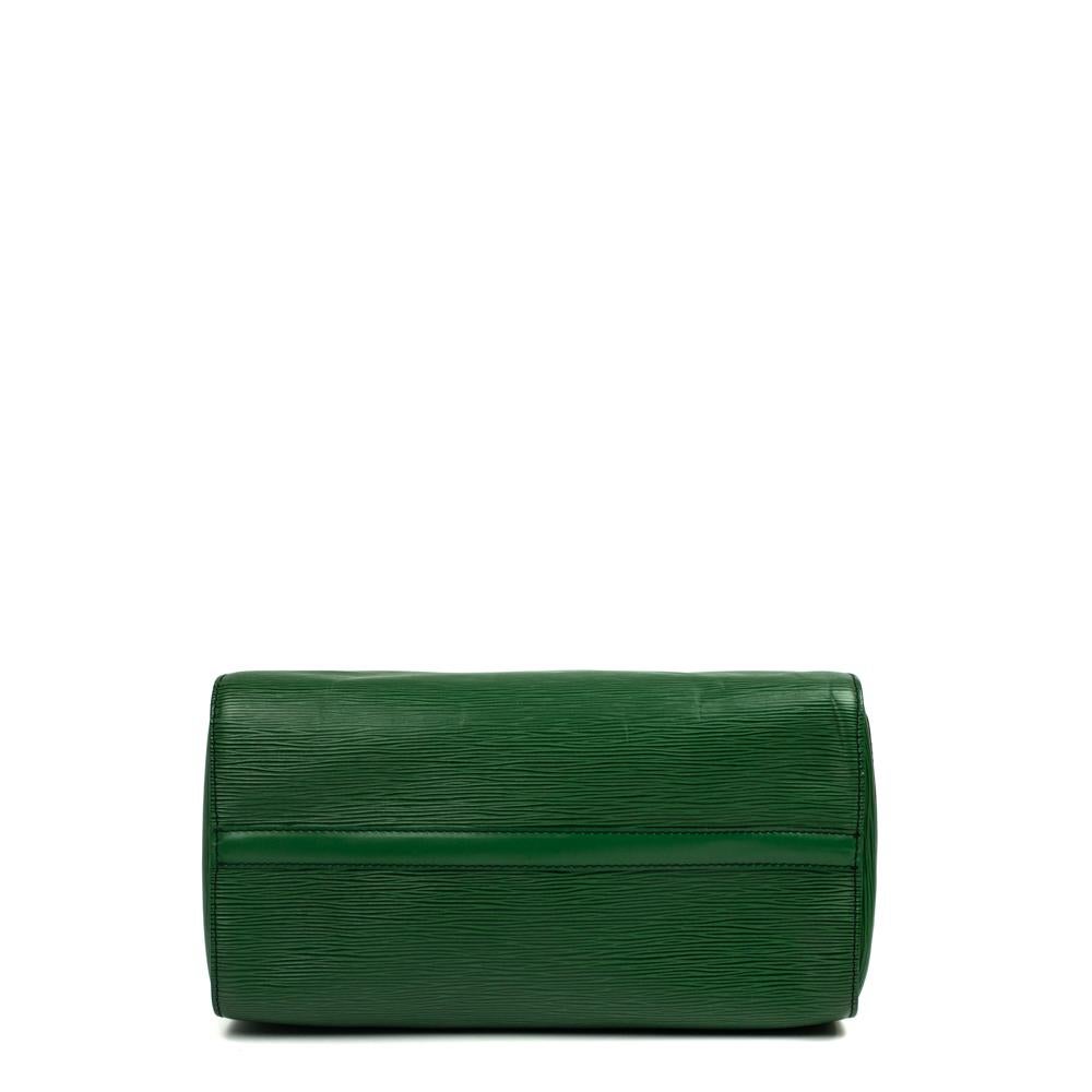 LOUIS VUITTON, Speedy Vintage in green epi leather In Good Condition In Clichy, FR