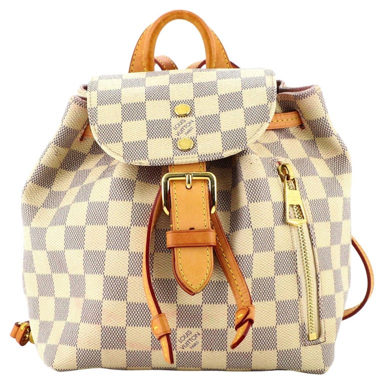 Best Louis Vuitton Shoes, White Louis Vuitton Damier Azur Sperone BB  Backpack