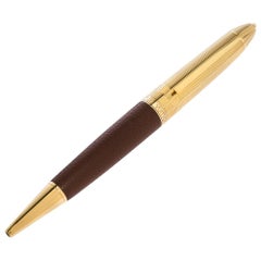 Louis Vuitton Spirit of Louis Vuitton Brown Leather Gold Ballpoint Pen