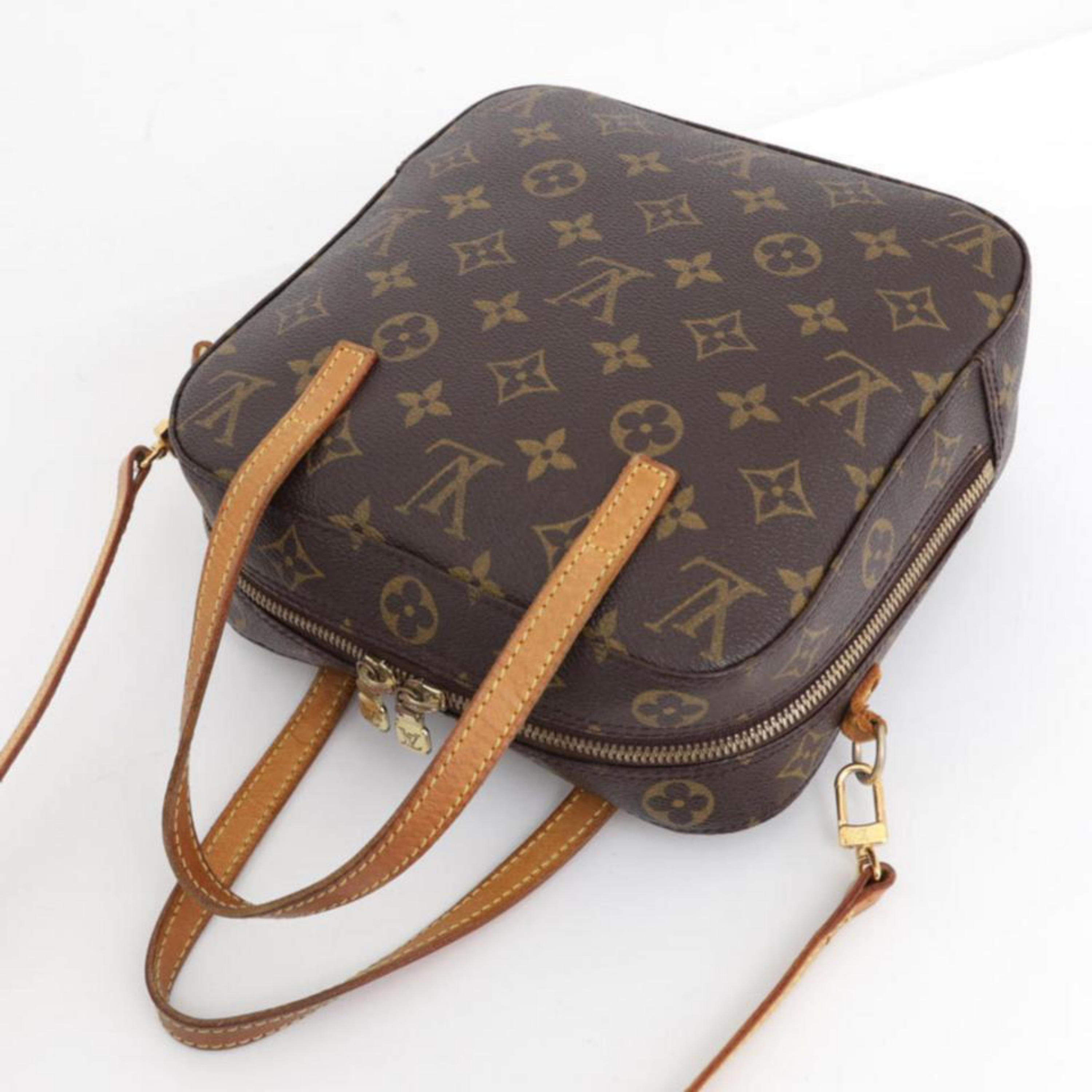 Louis Vuitton Spontini Monogram 2way 231622 Brown Canvas Shoulder Bag In Good Condition In Forest Hills, NY