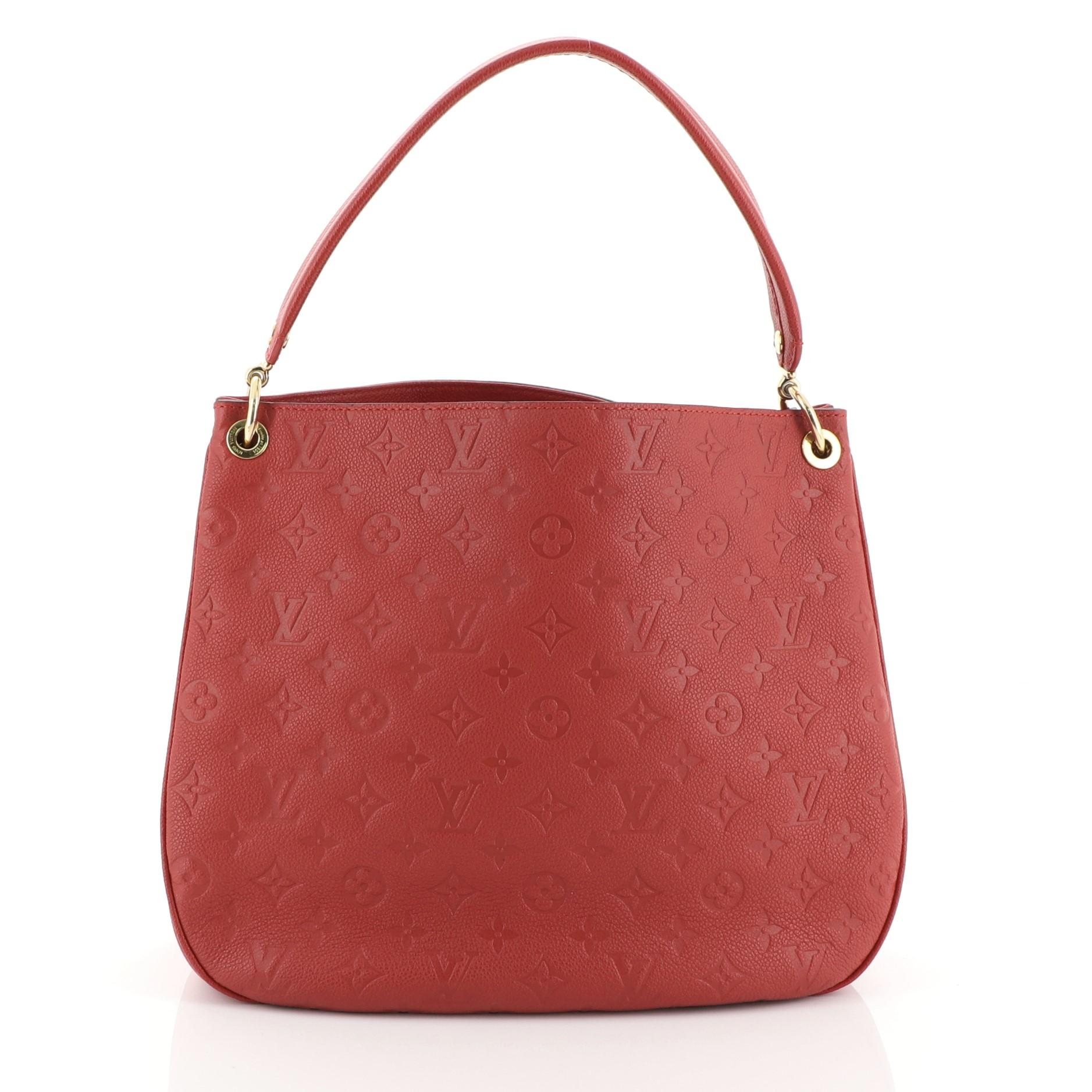 Red Louis Vuitton Spontini NM Handbag Monogram Empreinte Leather