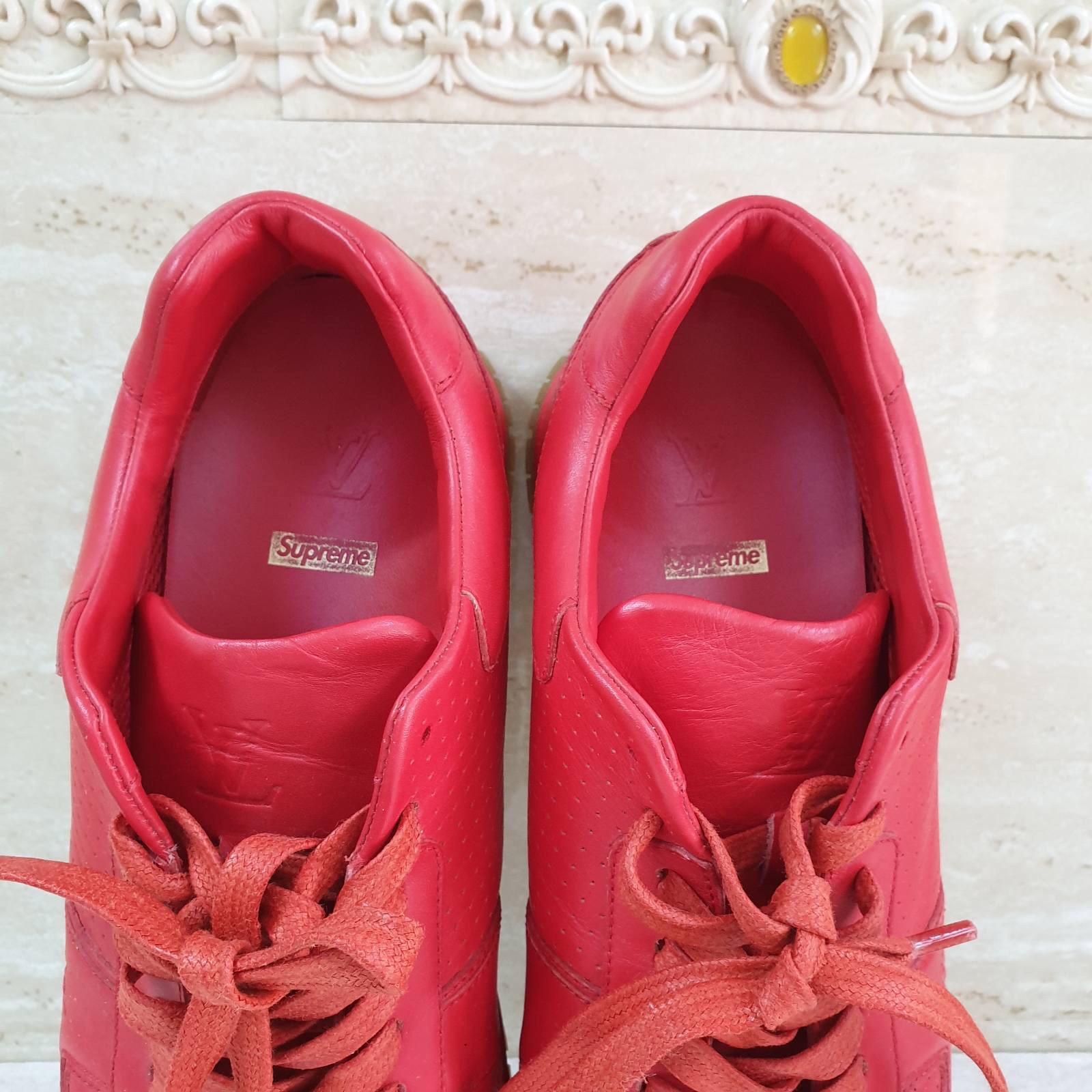 Louis Vuitton Sport Supreme Red Sneakers For Sale 3