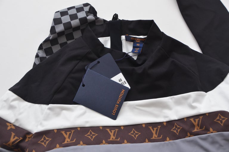 Louis Vuitton Sporty Damier Bodysuit In Technical Jersey SZ 40 NEW For Sale at 1stDibs